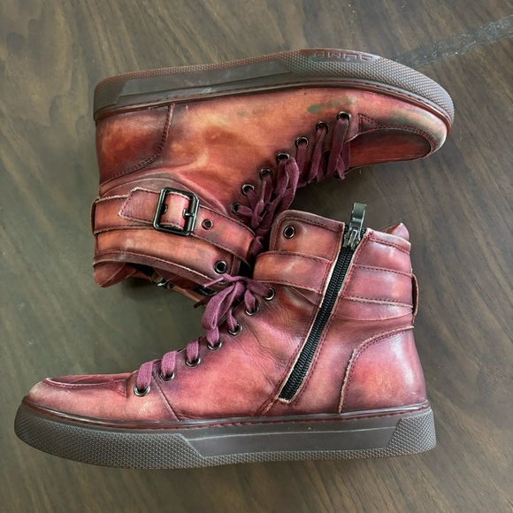 JUMP maroon/red  leather hi top sneaker 8 - Picture 7 of 13